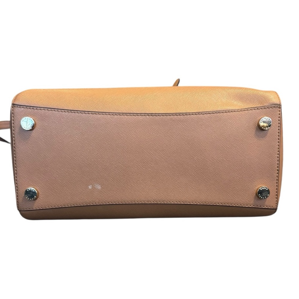MICHAEL Michael Kors Ciara Purse Satchel Travel Tote Bag Leather Camel Tan Gift - Picture 7 of 7